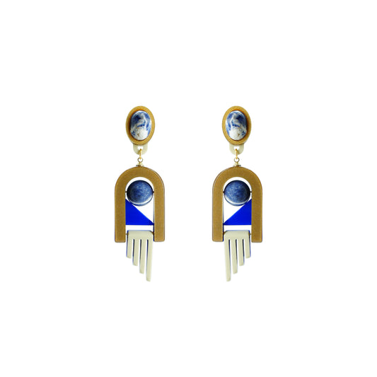 Memphis Blue Earrings Acrylic