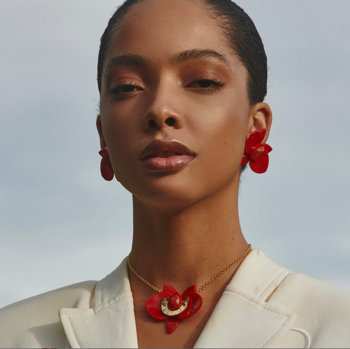 Red Orchid Necklace
