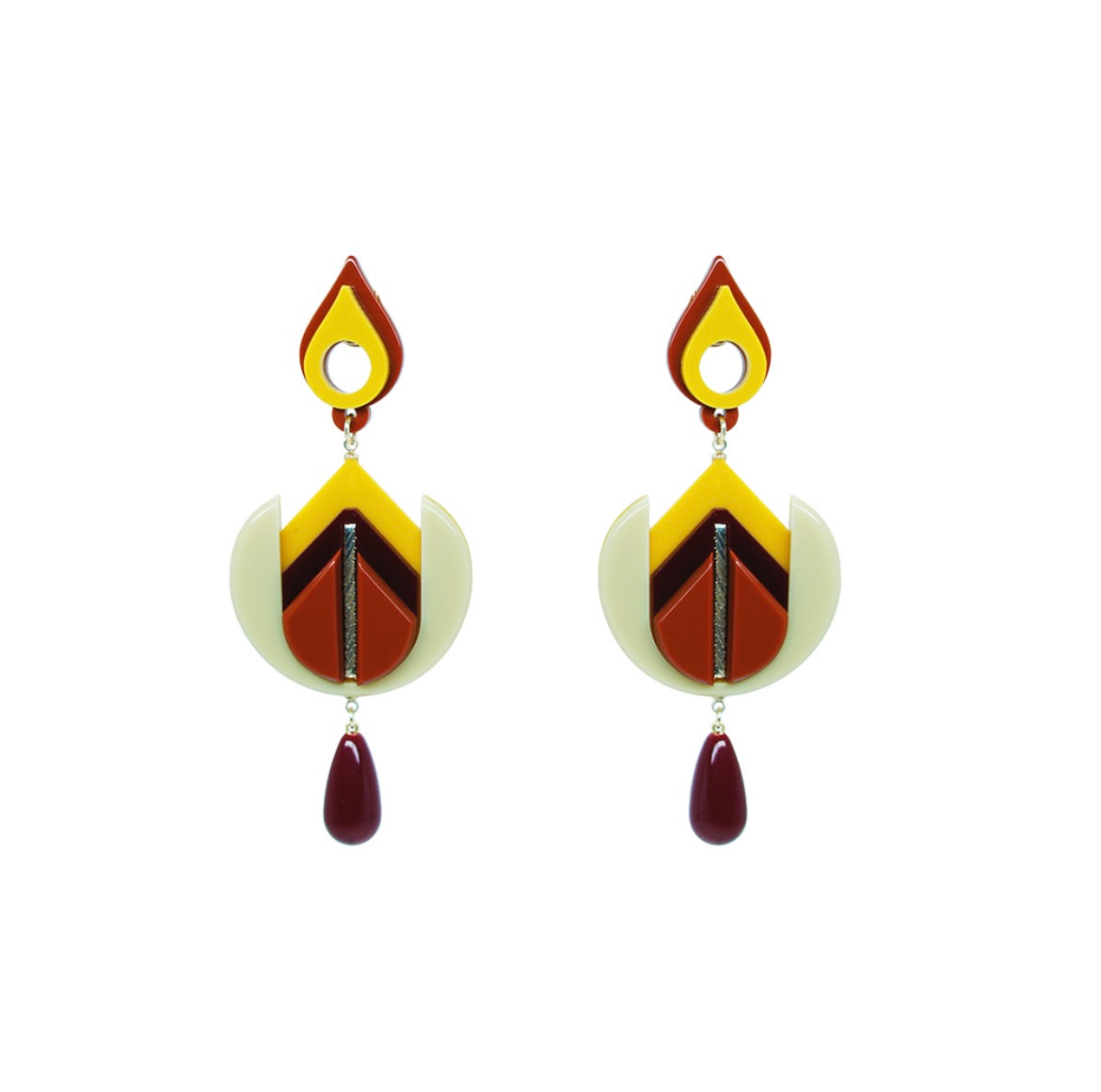 Iolanda / Kahki Earrings Acrylic