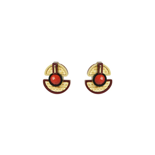 Four Moons Burgundy Earrings - Neena Jewellery