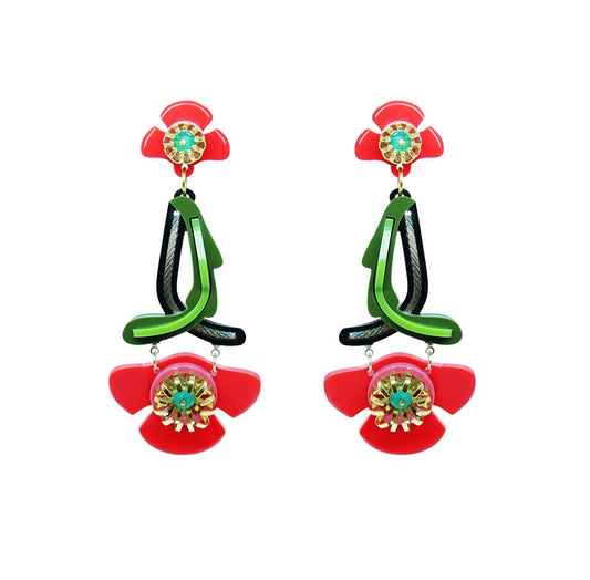 Wild Flower Cherry Earrings - Neena Jewellery