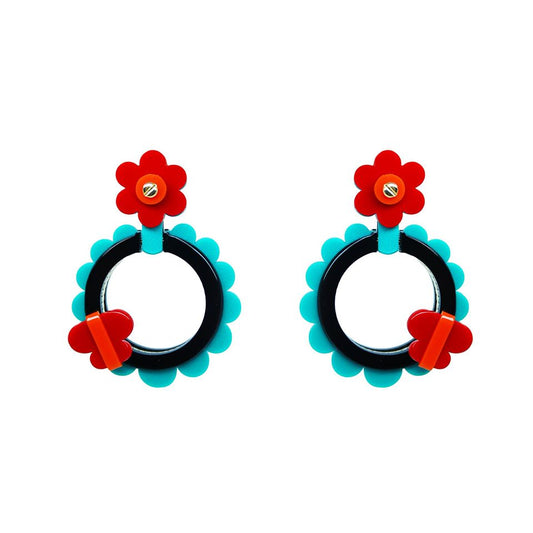 Sunflower Red Earrings - Neena Jewellery
