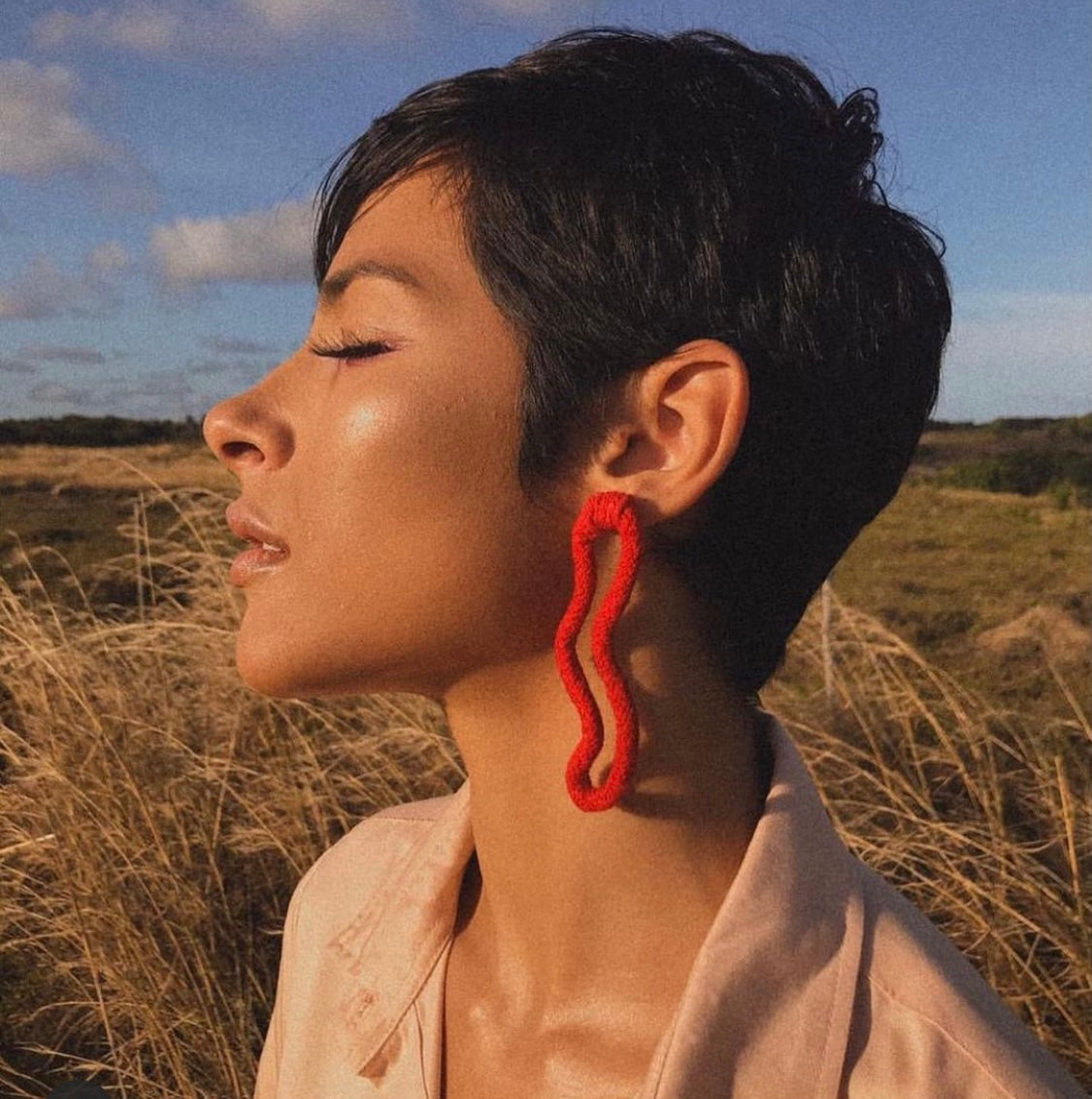 Red Fluido Earrings - Neena Jewellery 