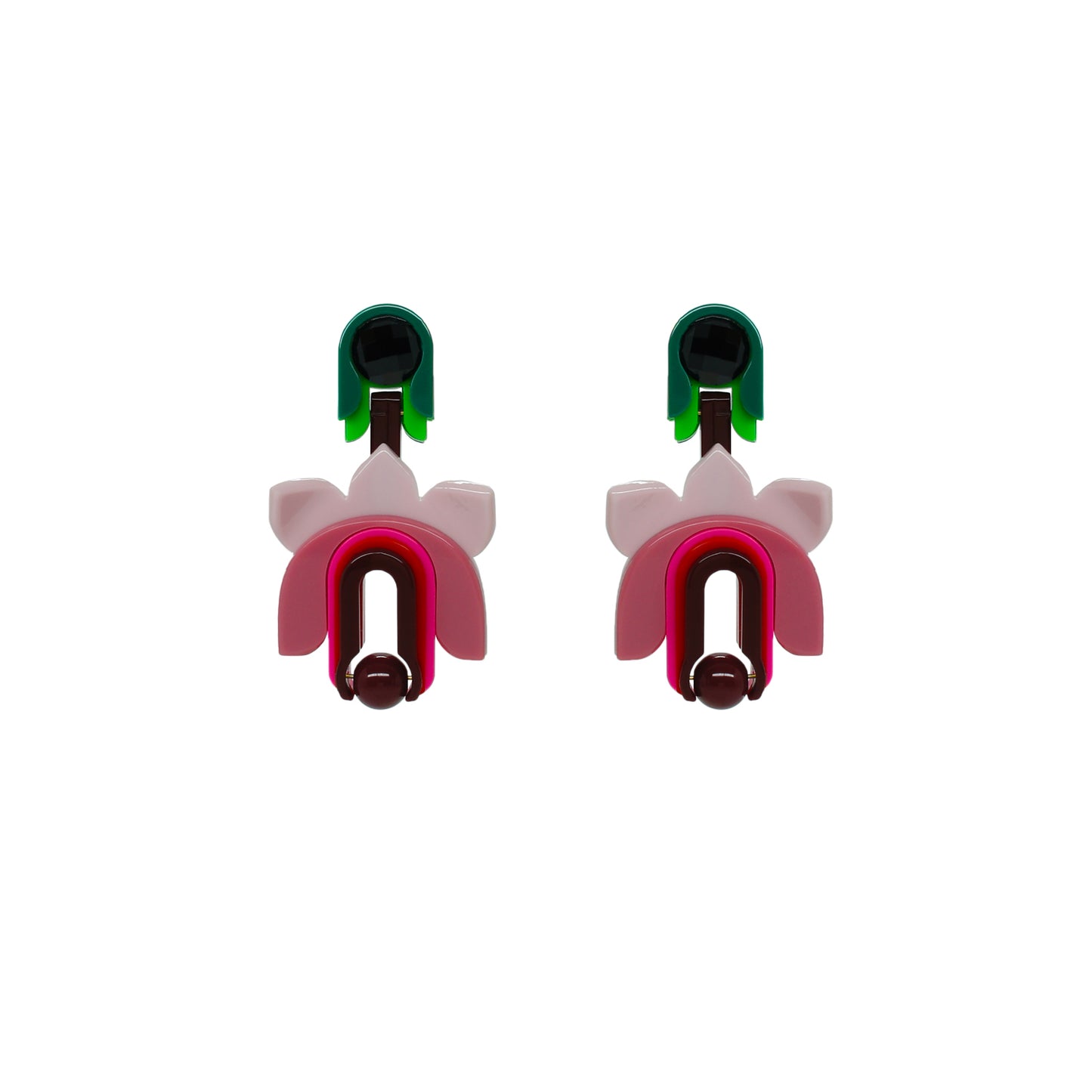 Lilium Pink Earrings - Neena Jewellery