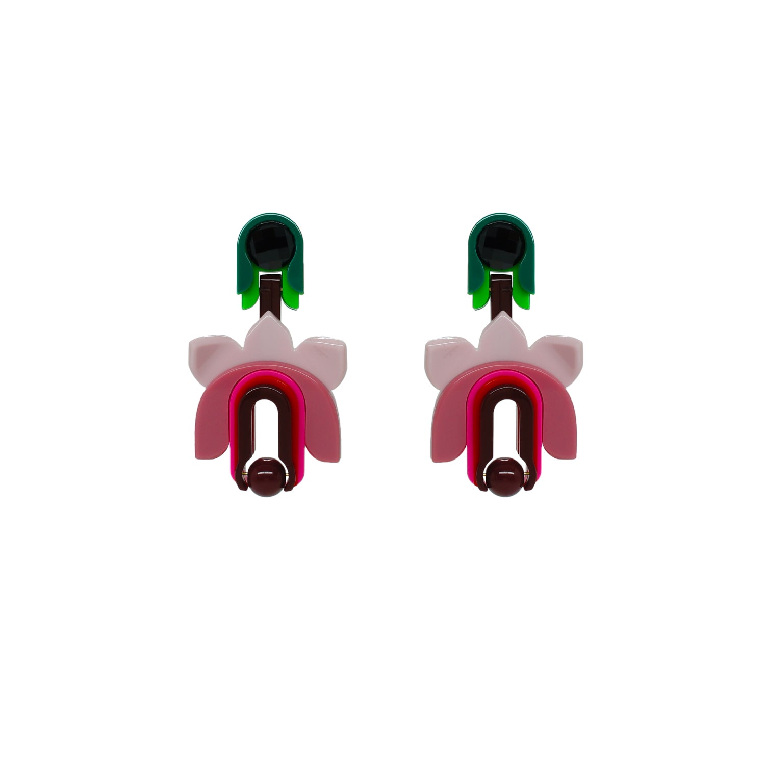 Lilium Pink Earrings - Neena Jewellery