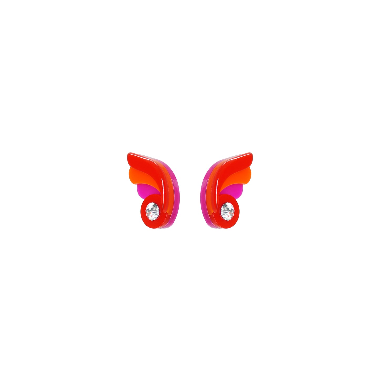 Mini Butterfly - Pink and Red Earrings
