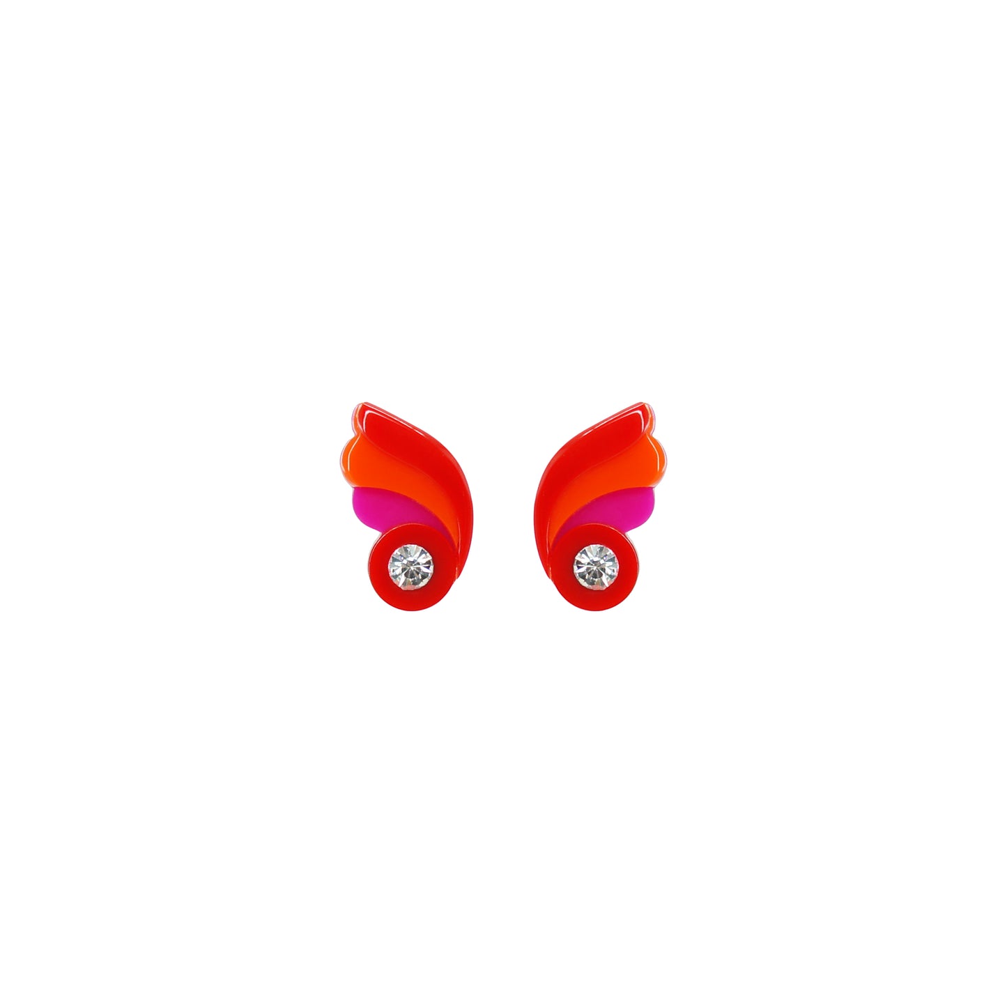 Mini Butterfly - Pink and Red Earrings