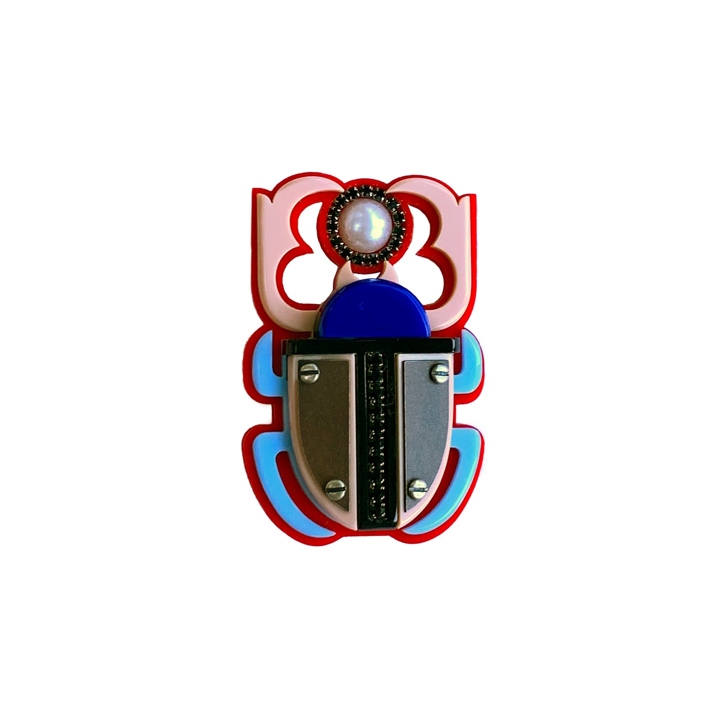 Handmade Acrylic Brooch Scarab - Neena Jewellery