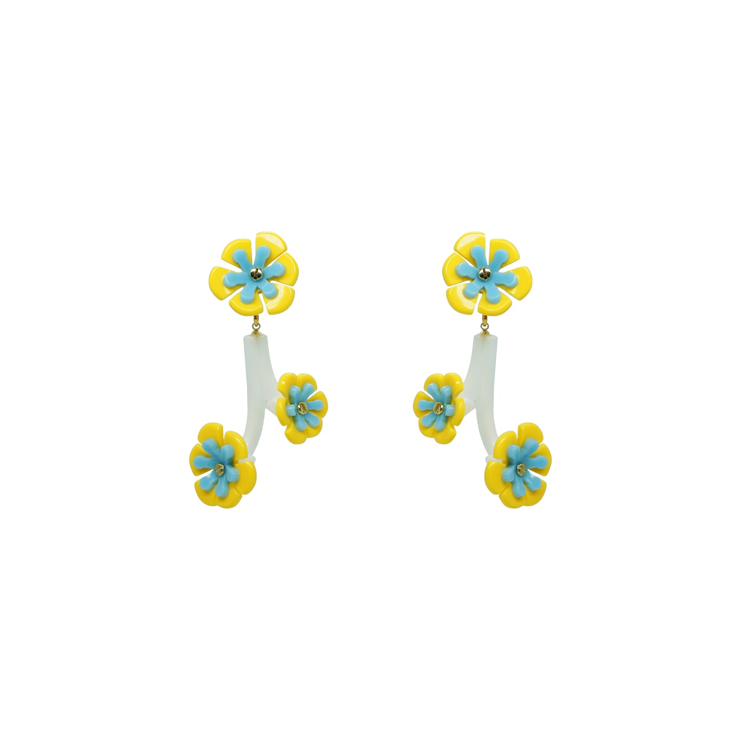 Branch Daisies Earrings Yellow - Neena Jewellery