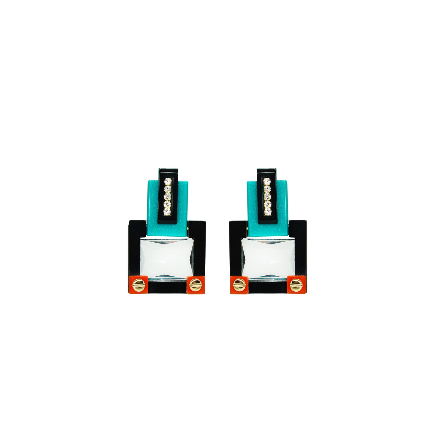 M Deco Rectangular Cut Stone - Turquoise