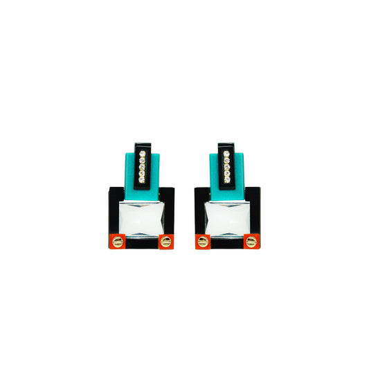 M Deco Rectangular Cut Stone - Turquoise