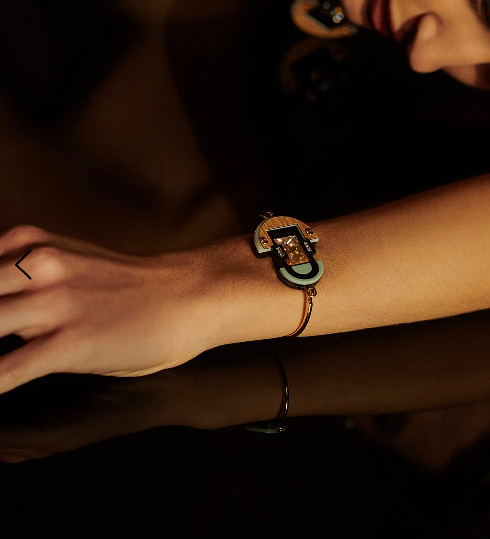 Deco Mirror Rectangular Stone Bracelet
