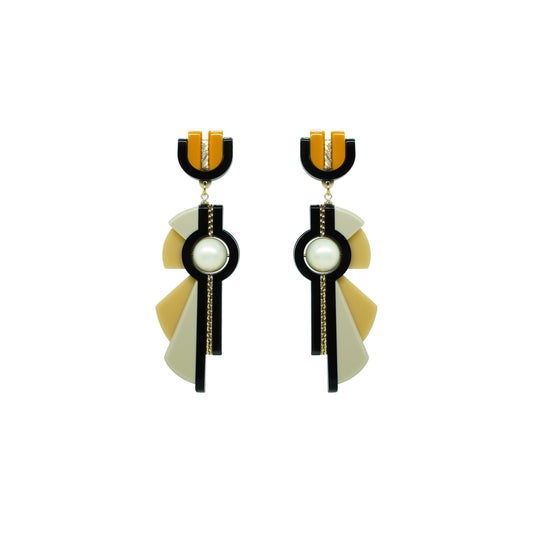 Allamanda Earrings Kahki - Neena Jewellery