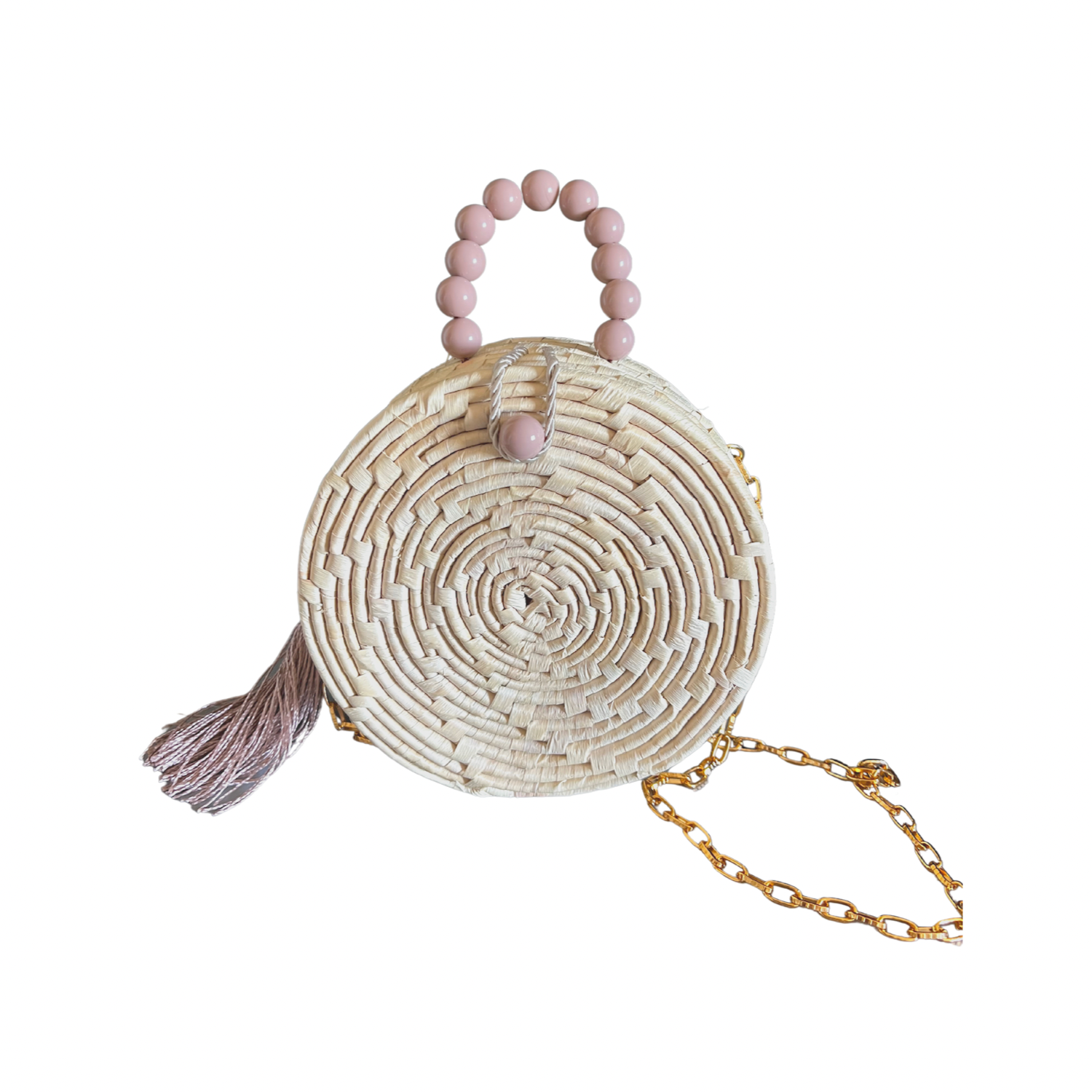 Babi Straw Bag Round - Nude - Neena Jewellery
