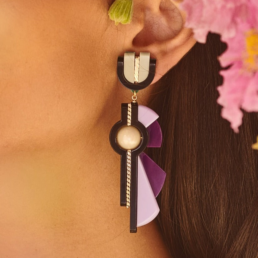 Allamanda Earrings Kahki - Neena Jewellery