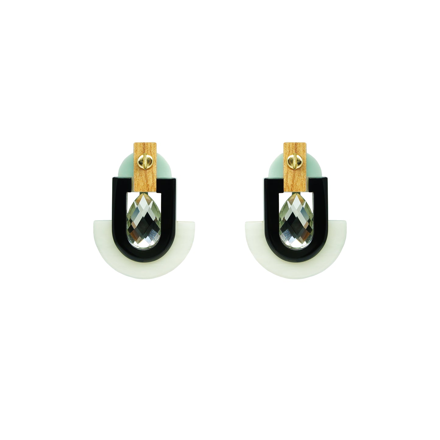 Deco S Stone Mirror Drop Earrings