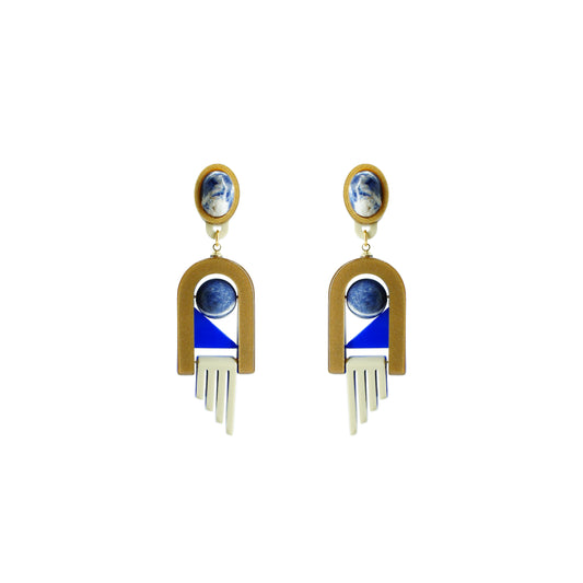 Memphis Blue Earrings Acrylic