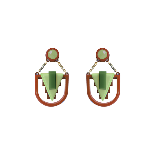 Arrow Deco Pistachio Earrings Acrylic