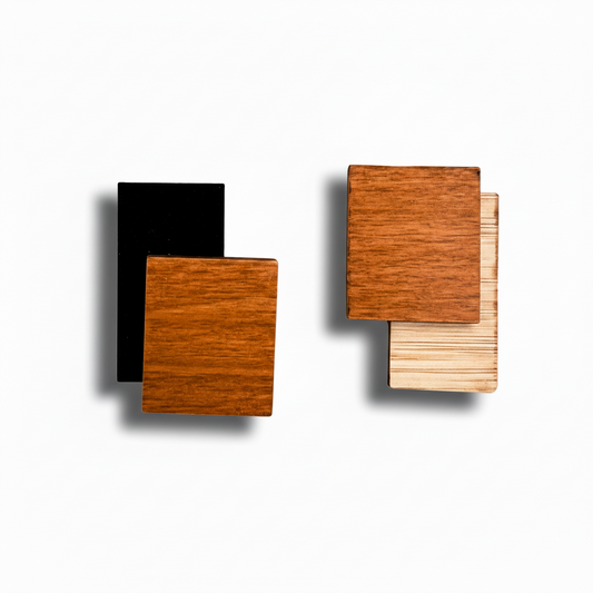 Mews Studs - Wooden - Neena Jewellery 