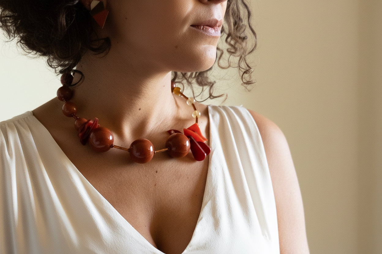 Thames Necklace Terracota - Neena Jewellery 
