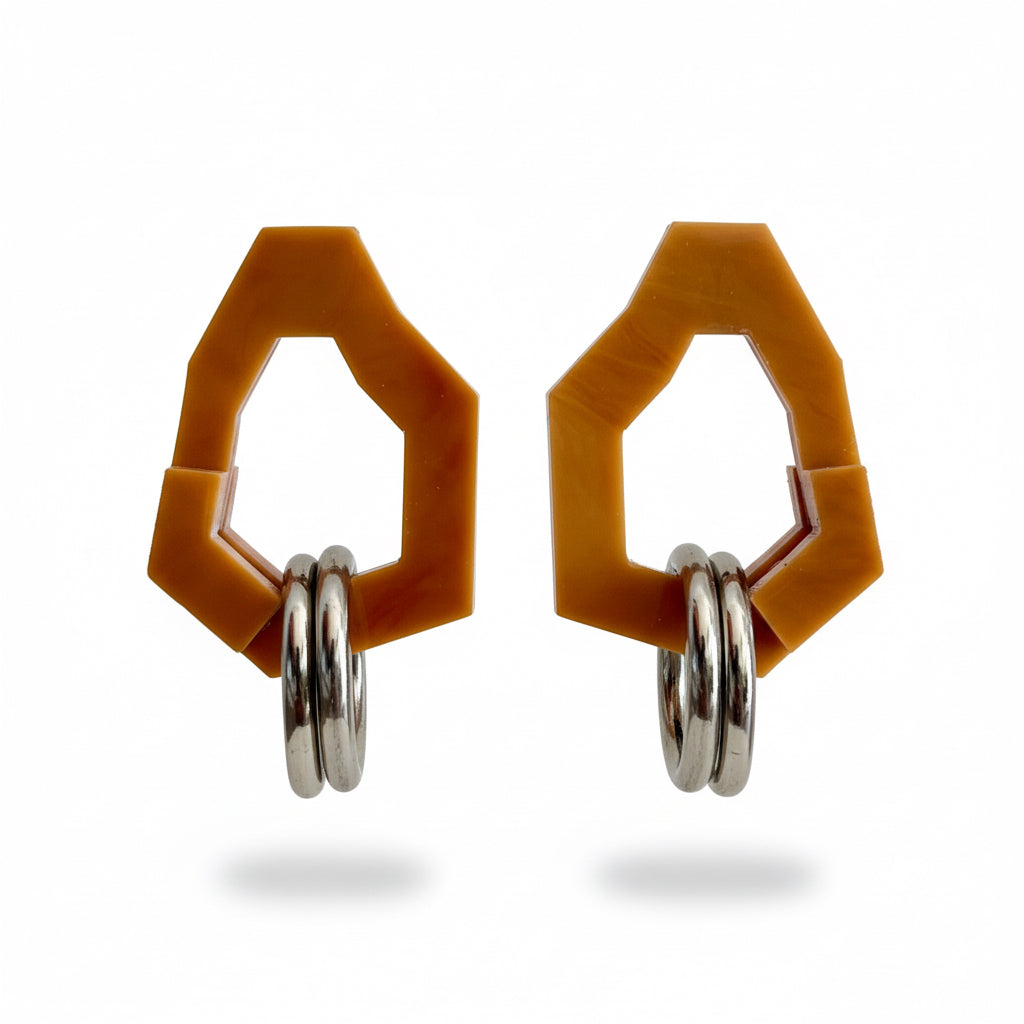 Brick Hoops Earrings - Neena Jewellery 