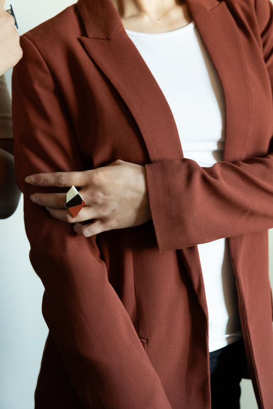 Lattice Ring  Terracota - Neena Jewellery 