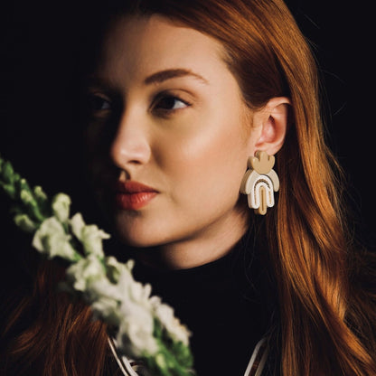 Bromelia Flower Earrings Acrylic