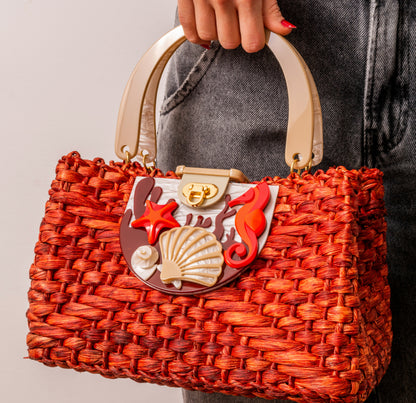 Handbag  Straw Deep Sea