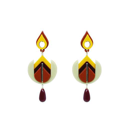 Iolanda / Kahki Earrings Acrylic