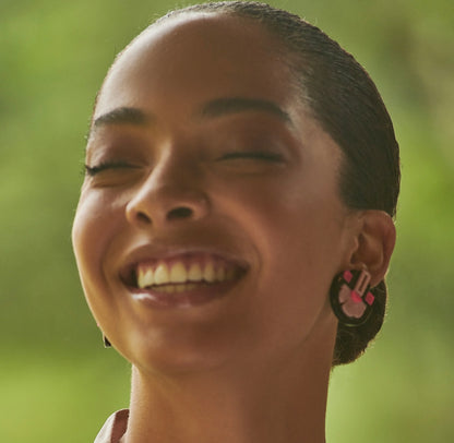 3 Flowers  - Pink Earrings