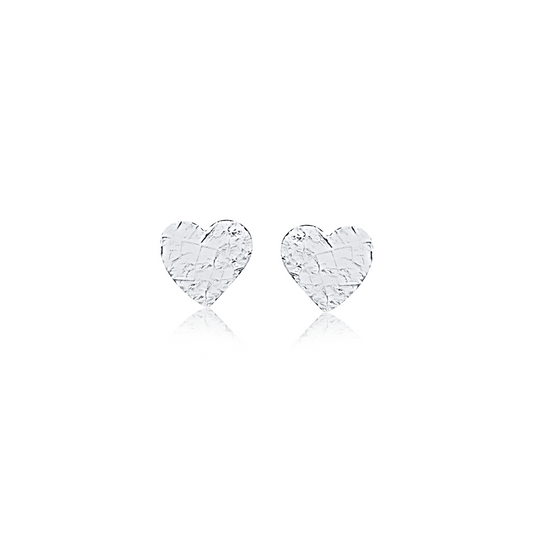 Love Stud Earrings - Silver - Neena Jewellery 