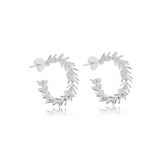 Lemon Goldcrest  Hoops Silver - Neena Jewellery 