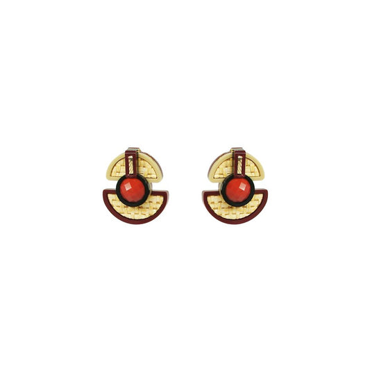 Four Moons Burgundy Earrings - Neena Jewellery 