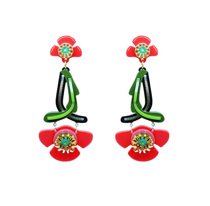 Wild Flower Cherry Earrings - Neena Jewellery 