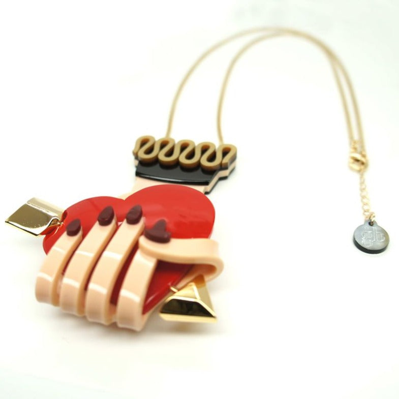 Cupid Heart & Hand Necklace - Neena Jewellery 