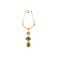 Acrylic Necklace Ita With Straw Cream - Neena Jewellery 