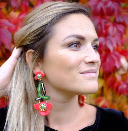 Wild Flower Cherry Earrings - Neena Jewellery 