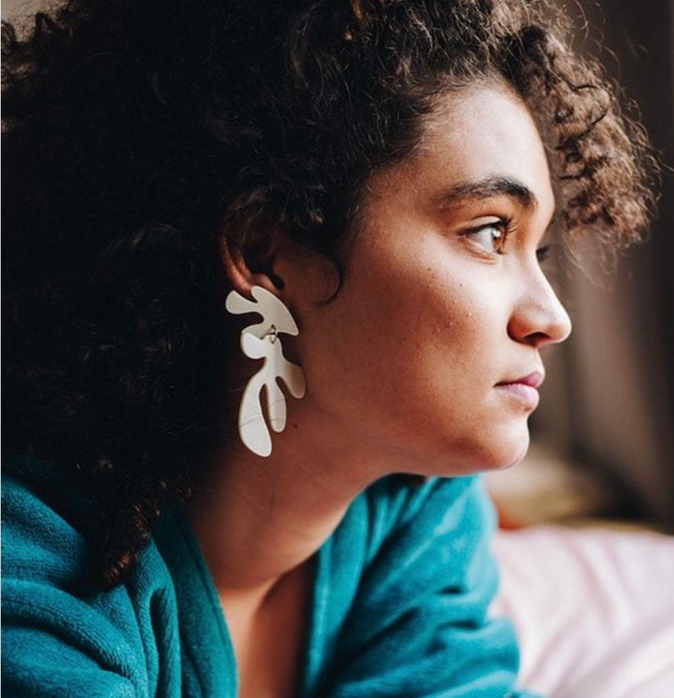 Oasis White Earrings - Neena Jewellery 