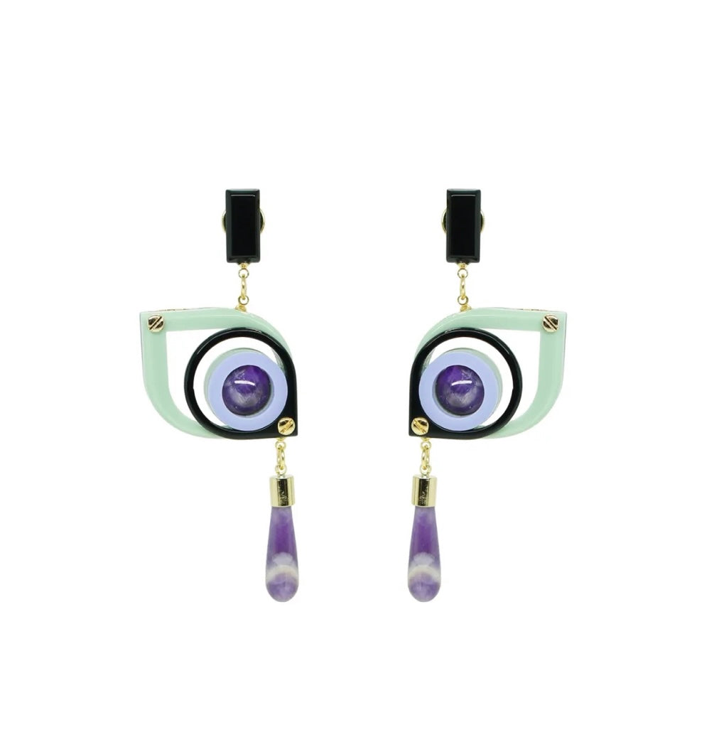 Ajna Acrylic Earrings - Mystic - Neena Jewellery 