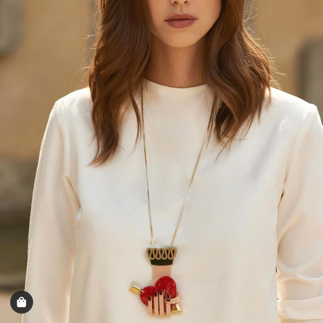 Cupid Heart & Hand Necklace - Neena Jewellery 