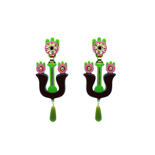 Flamboyant Rose Handmade Acrylic Earring
