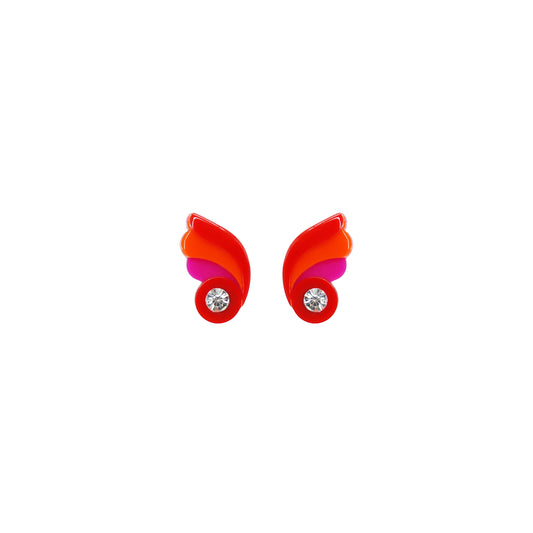 Mini Butterfly - Pink and Red Earrings