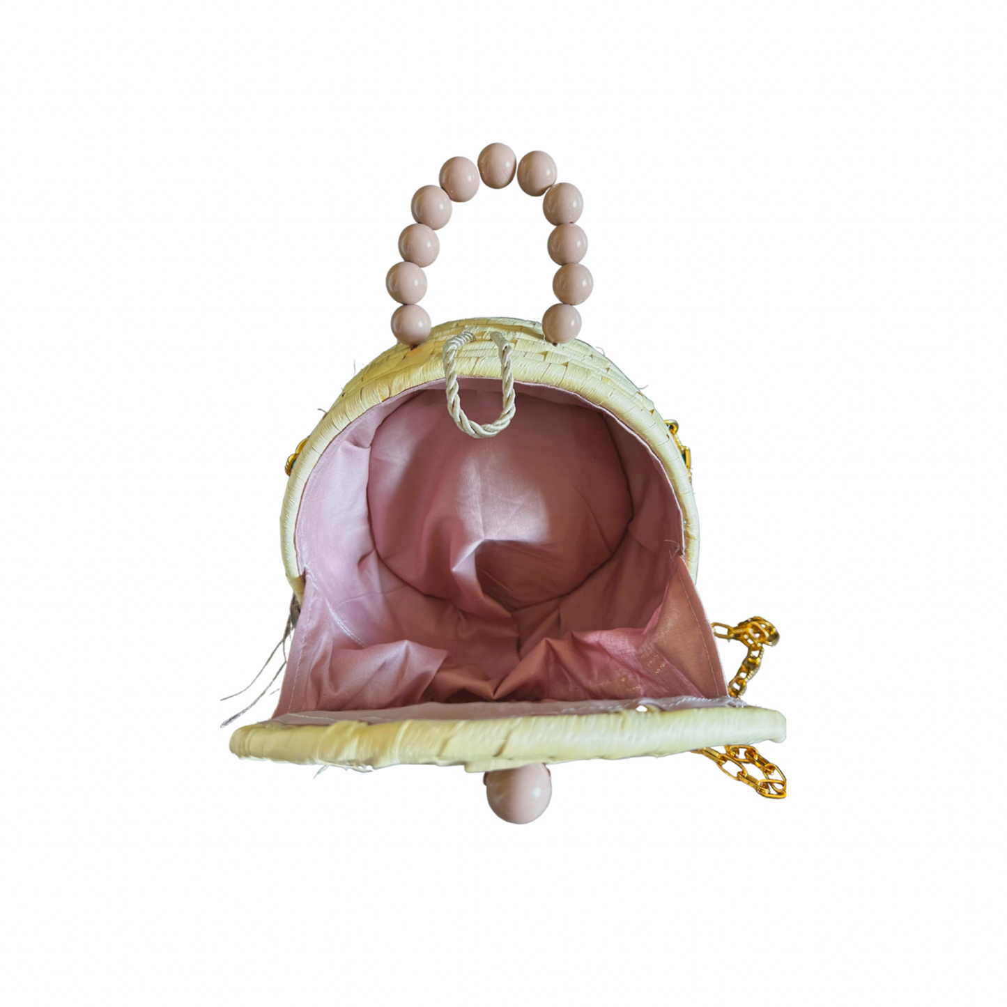 Babi Straw Bag Round - Nude - Neena Jewellery 