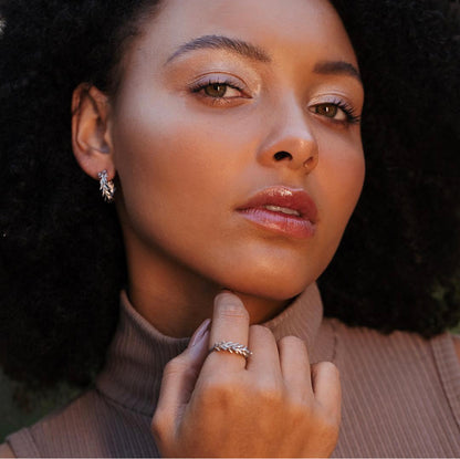 Lemon Goldcrest  Mini Hoops - Silver - Neena Jewellery 