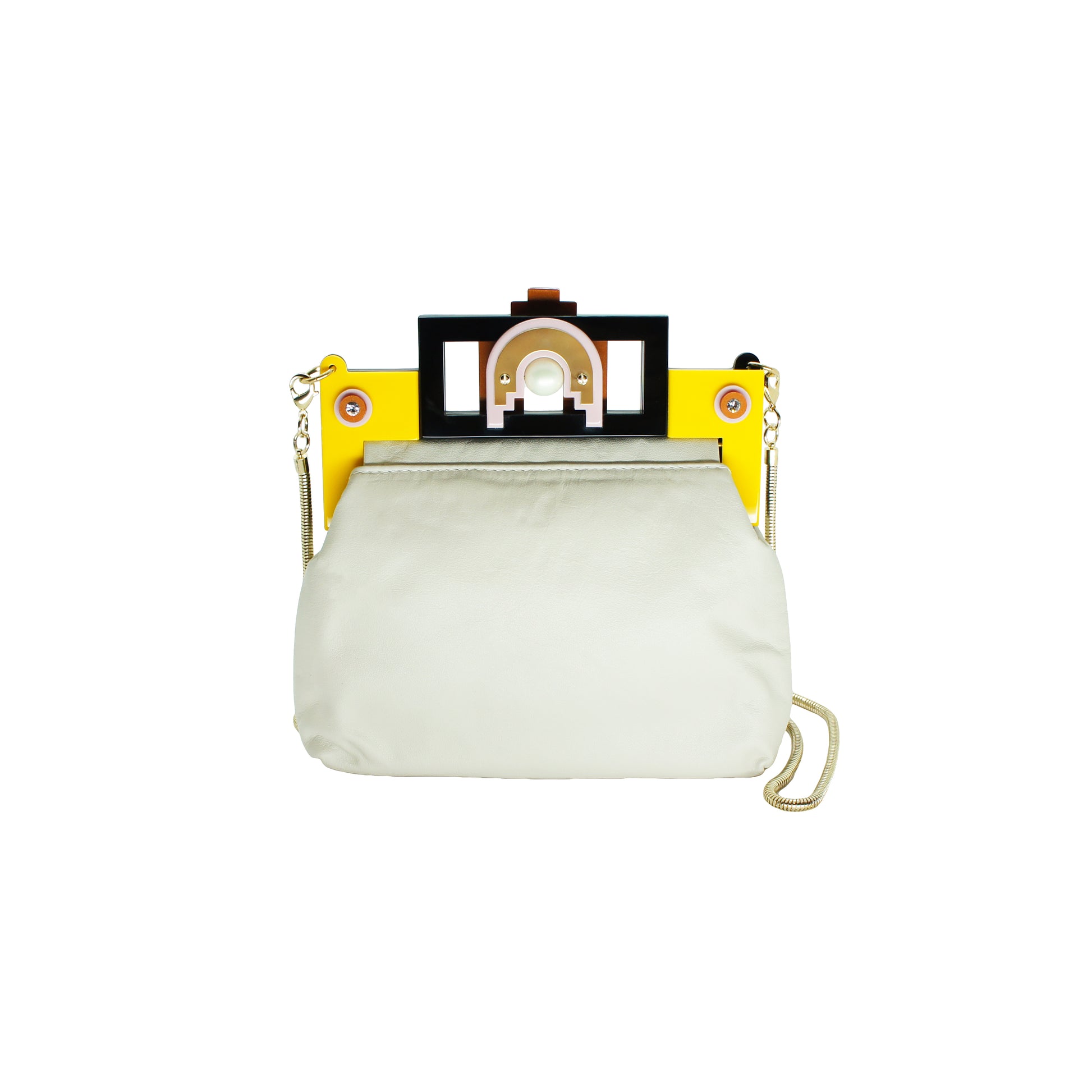 Cluth Bag Maya BEIGE / YELLOW - Neena Jewellery 