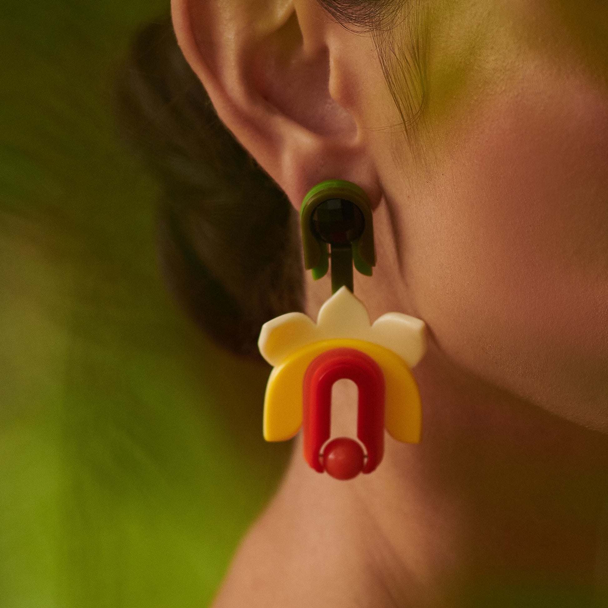 Lilium Yellow Earrings - Gissa Bicalho - Neena Jewellery 