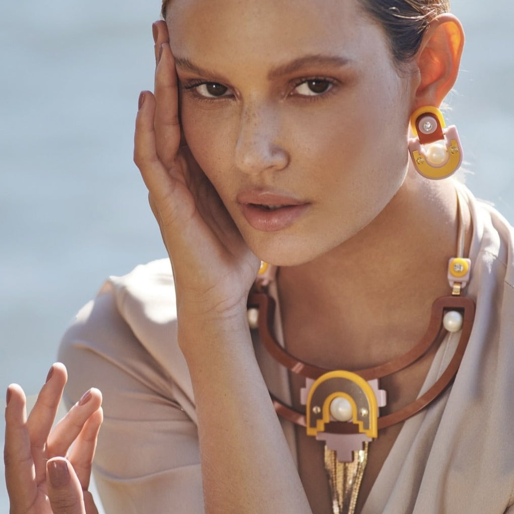 Earring Short Tikal / Topaz - Neena Jewellery 