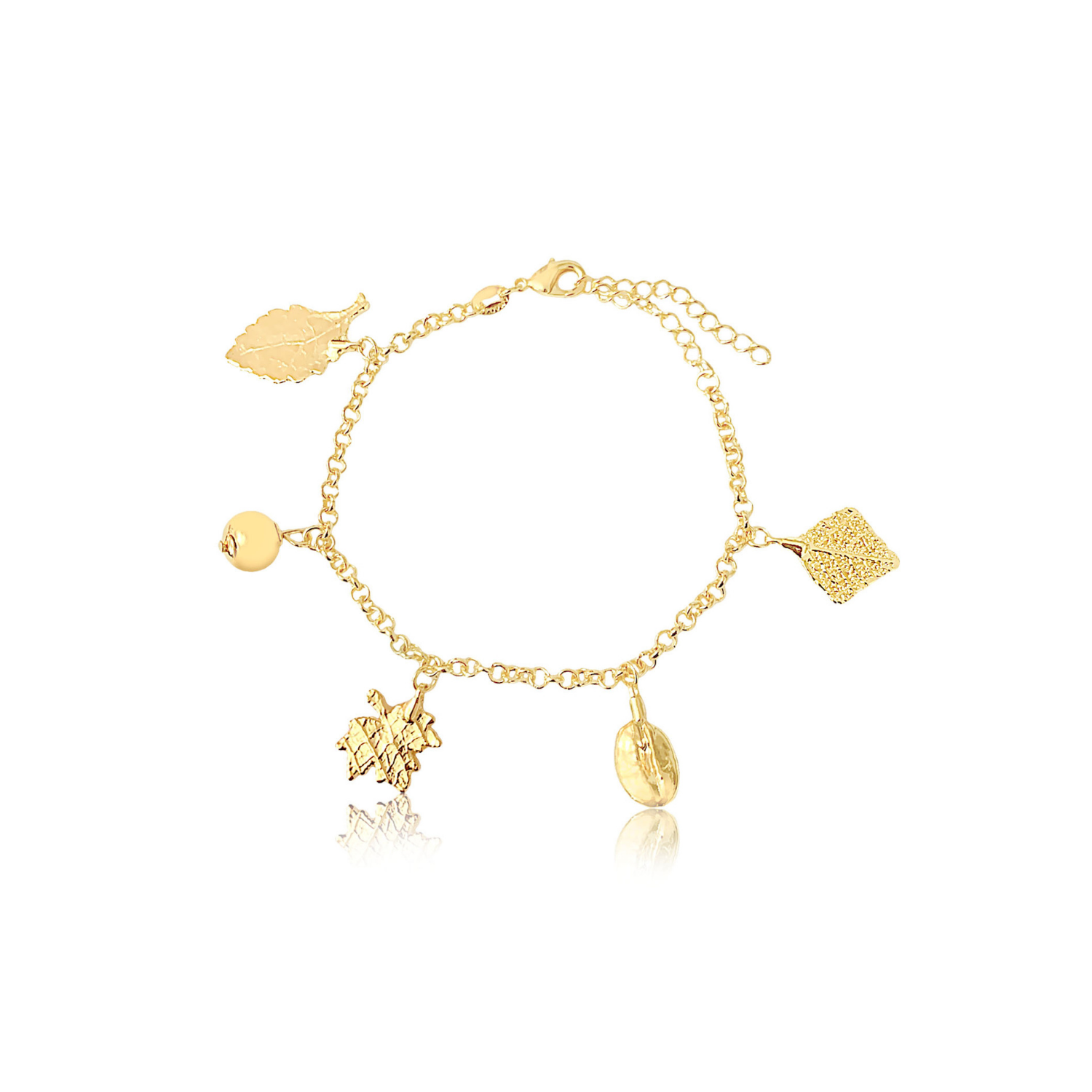 Flora Charm Bracelet Gold - Neena Jewellery 