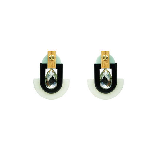 Deco S Stone Mirror Drop Earrings